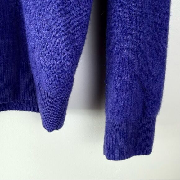 Alan Flusser 100% Cashmere v-neck Sweater Purple Size Medium - Picture 3 of 4
